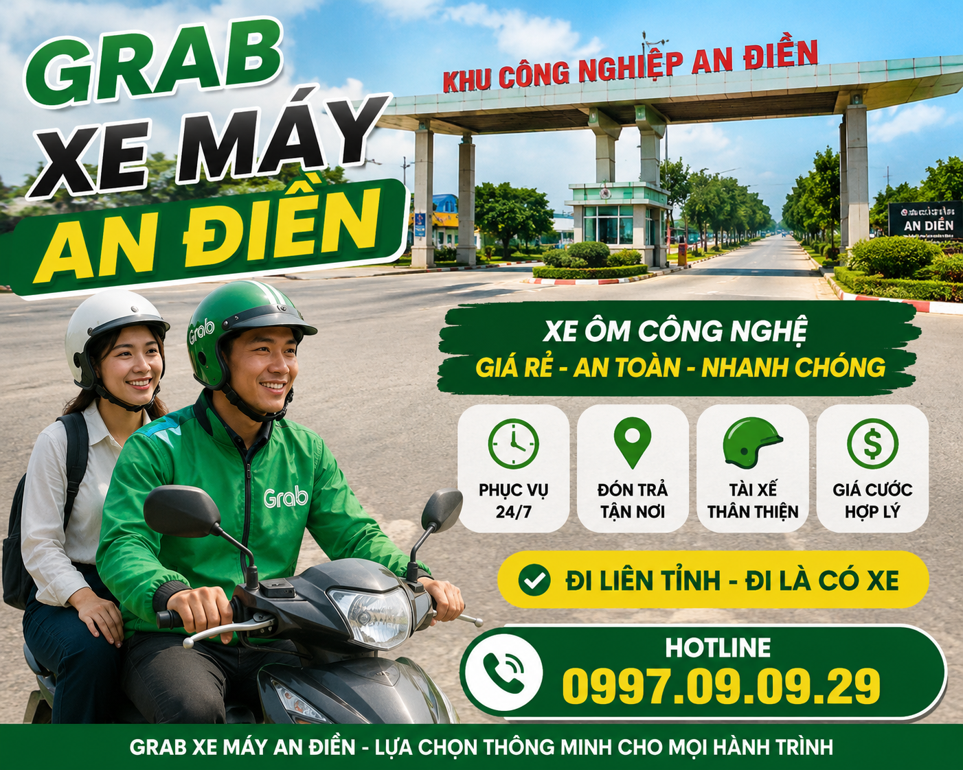 Grab xe máy an điền giá rẻ
