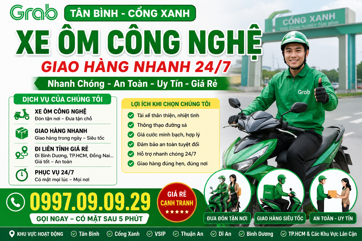 Grab Tân Bình Cổng Xanh Giá Rẻ