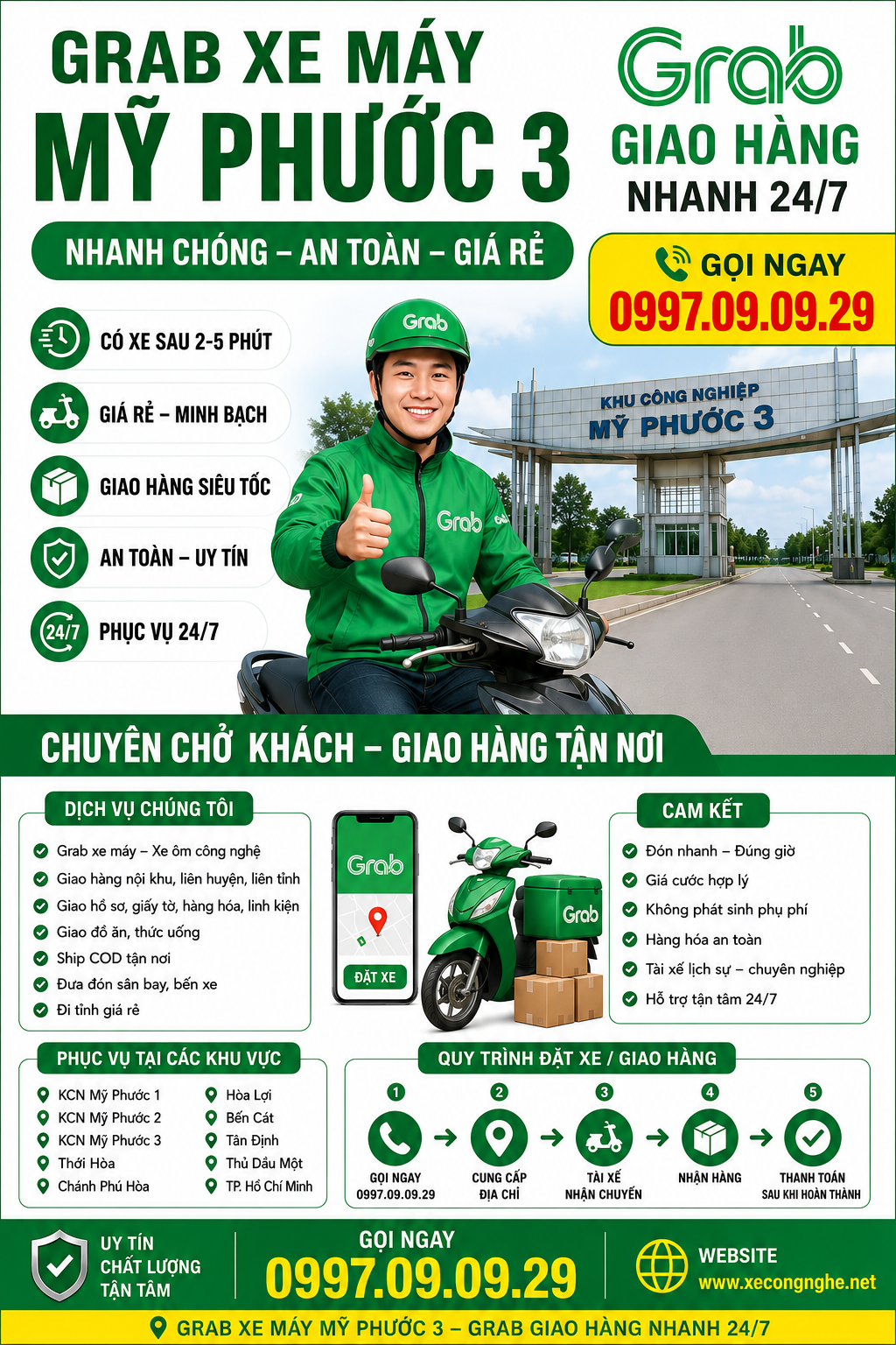 Grab xe máy mỹ phước 3 giá rẻ